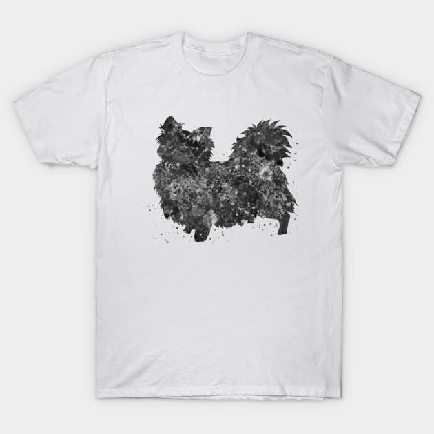 chihuahua long hair black and white T-Shirt by Yahya Art